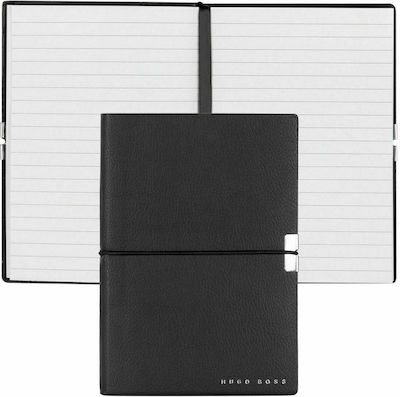 Hugo Boss Elegance Storyline Notebook 80 Sheets A6 Ruled with Elastic Black