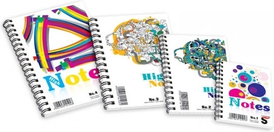Skag High Notes No3 Notebook Spiral 60 Sheets A6 Ruled Multicolour (Μiscellaneous Designs)