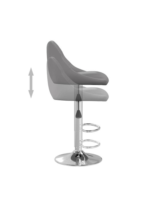 Stool Bar with Back & Adjustable Height Gray 2pcs 44x46x82-103cm