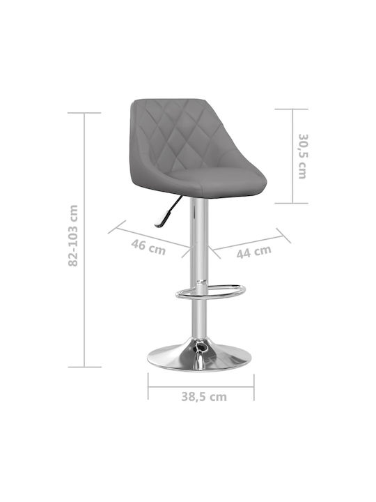 Stool Bar with Back & Adjustable Height Gray 2pcs 44x46x82-103cm