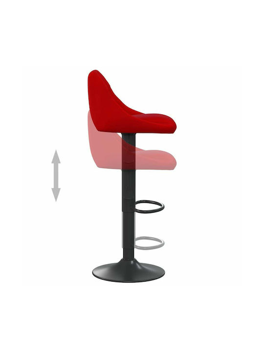Stool Bar with Back & Adjustable Height Bordeaux 46x44x82cm