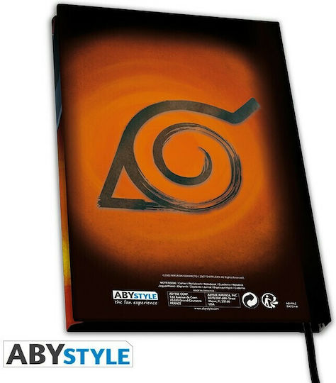 Abysse Naruto Shippuden Caiet A5 50 Foi Cu Dungi Cu Copertă Dură Multicolor