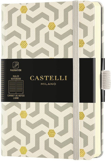 Castelli Oro Snakes QC6BZ.004 Notebook A5 Ruled with Elastic and Pen Holder Beige