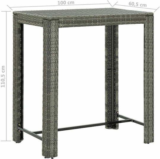 Set Bar Exterior 5 Piese Gri Cu Perne