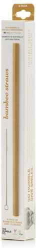 The Humble Co. Straws Bamboo Brown with Brush 4pcs