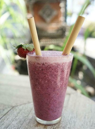 Cook-Shop Eco Straws Καλαμάκια Μπαμπού Καφέ με Βουρτσάκι 4τμχ