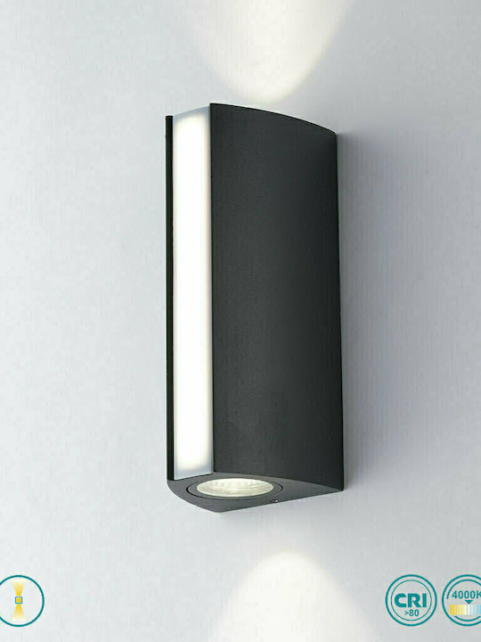 Fan Europe LED-W-Ray Wandmontiertes Außen-Spotlight LED IP54 14W mit Natürliches Weiß Licht Doppelstrahl 20x8.5x7.8εκ.