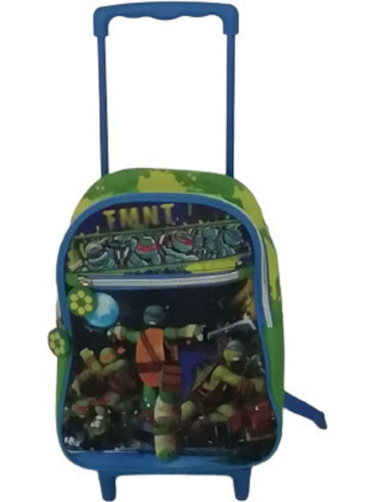 Creative Concepts Ghiozdan Troler pentru Grădinița Turtles Multicolor cu Husă pentru Sticlă de Apă