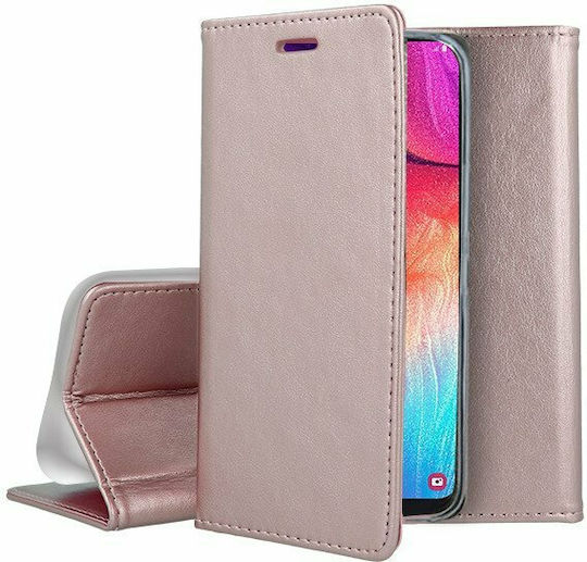 Forcell Book Δερματίνης Ροζ Χρυσό (Huawei P40 Lite E)