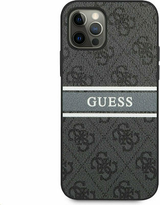 Guess 4G Printed Stripe Plastic Back Cover Gray (iPhone 12 Pro Max)