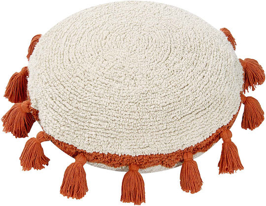 Lorena Canals Rotund Pernă decorativă pentru copii Circle Alb Terracota Roșu D50buc