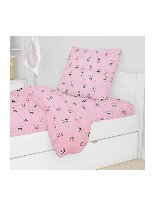 Dimcol Panda Детска калъфка за възглавница от 100% памук 111 Pink 35x45см. 1915817715811179