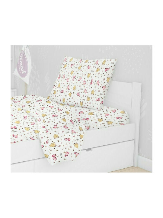 Dimcol Elephant Baby Cotton Pillowcase Pink 35x45cm