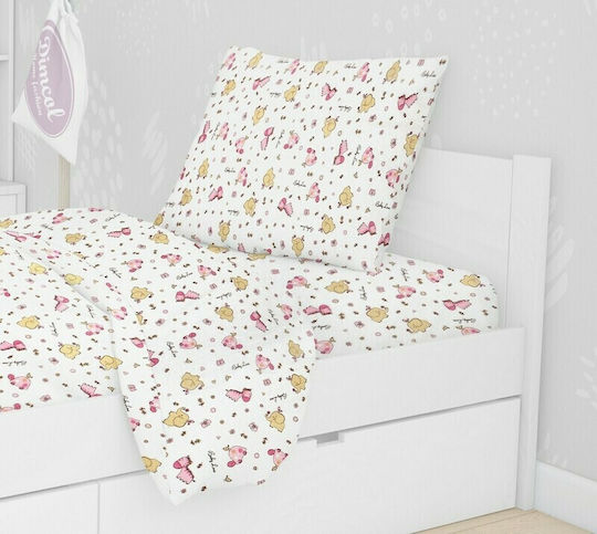 Dimcol Elephant Βρεφική Μαξιλαροθήκη από 100% Βαμβάκι 172 Pink 35x45εκ.