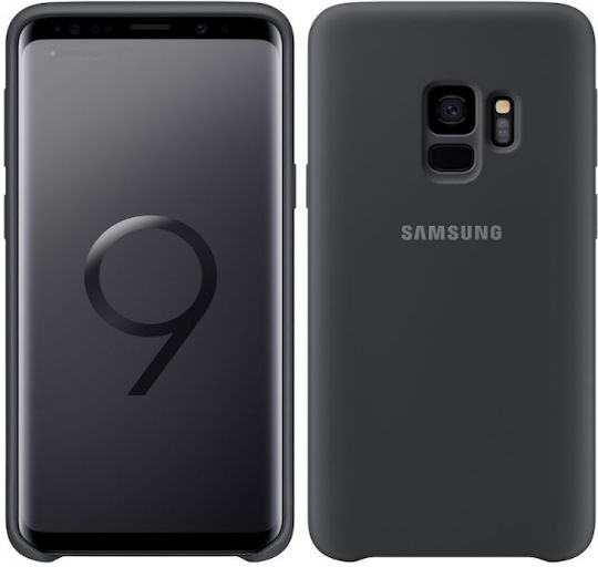 Samsung Cover Umschlag Rückseite Silikon Schwarz (Galaxy S9)