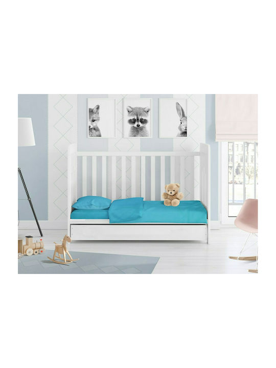 Dimcol Solid Baby Cotton Pillowcase Turquoise 35x45cm
