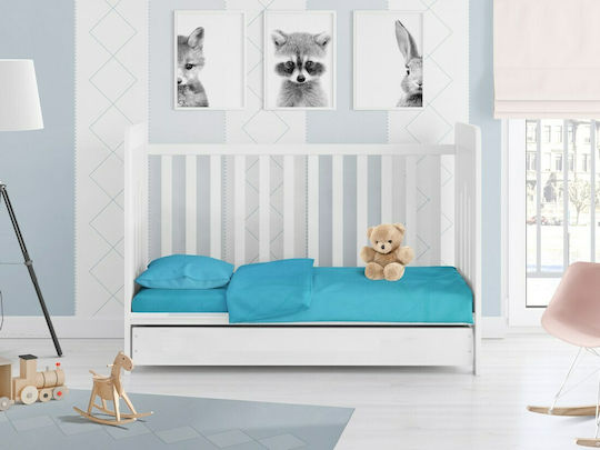 Dimcol Solid Baby Cotton Pillowcase Turquoise 35x45cm