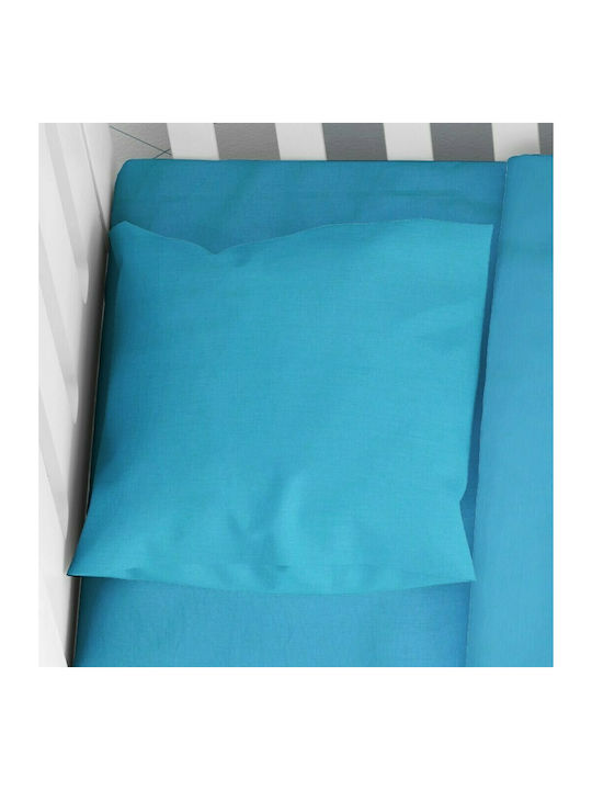 Dimcol Solid Baby Cotton Pillowcase Turquoise 35x45cm