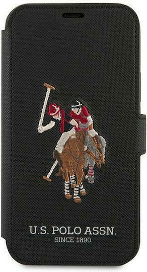 U.S. Polo Assn. Embroidery Book Δερματίνης Μαύρο (iPhone 12 mini)