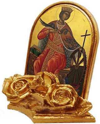 SAINT AIKATERINI - (Set of 30 pieces) Gold plated Ceramic Baptismal Bonbonnière