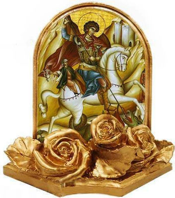 SAINT GEORGE - (Set de 30 de bucăți) Bombonieră de botez din ceramică aurită