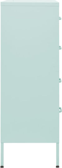 vidaXL Office Storage Drawer Metal Mint 80x35x101.5cm