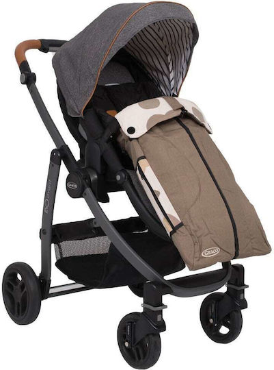 Graco Brown Circles Stroller Footmuff with Fleece Lining