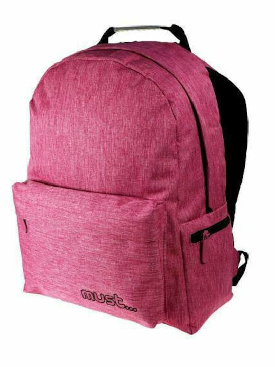 Must Team Monochrome Jean Rosa Schulranzen Rucksack Junior High-High School Rosa mit Flaschenhalter 22Liter