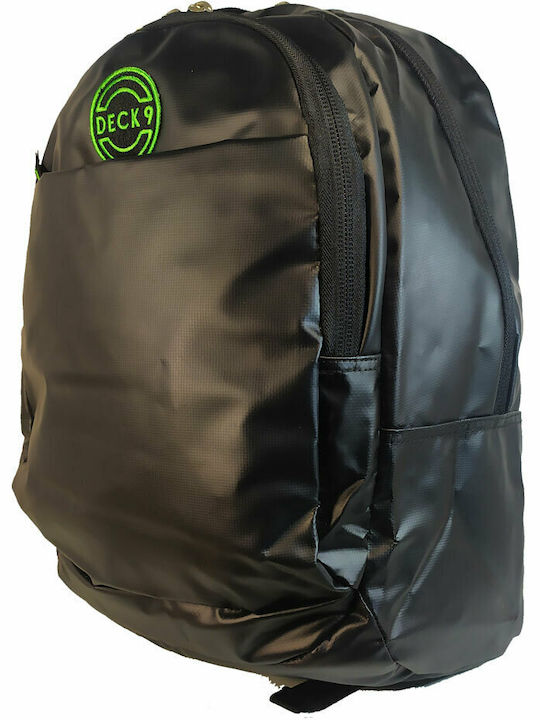 Deck 9 Black Glare School Bag Backpack Elementary, Elementary Black with Water Bottle Holder 25Liters
