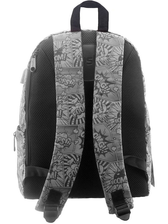 Must Team Armee Schulranzen Rucksack Junior High-High School Gray mit Flaschenhalter 22Liter