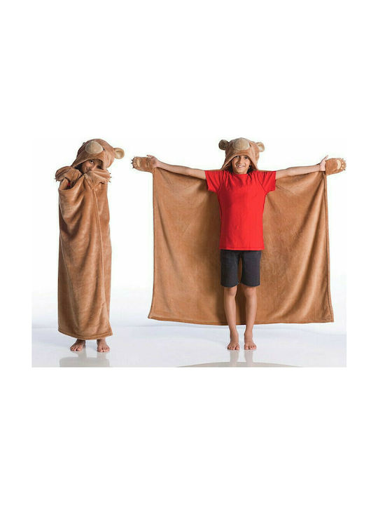 Kanguru Κουβέρτα Fleece Καφέ 100x130εκ.