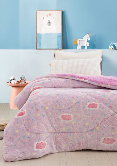 Palamaiki Fleece Doodle Fluorescent Pink Blanket 160x220cm