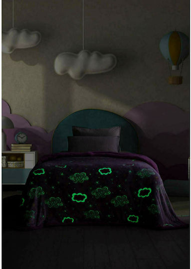 Palamaiki Fleece Doodle Fluorescent Pink Blanket 160x220cm