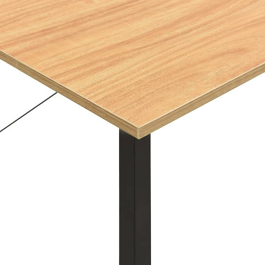 Schreibtisch Holz Natural - Black mit Metallbeinen 80x40x72cm