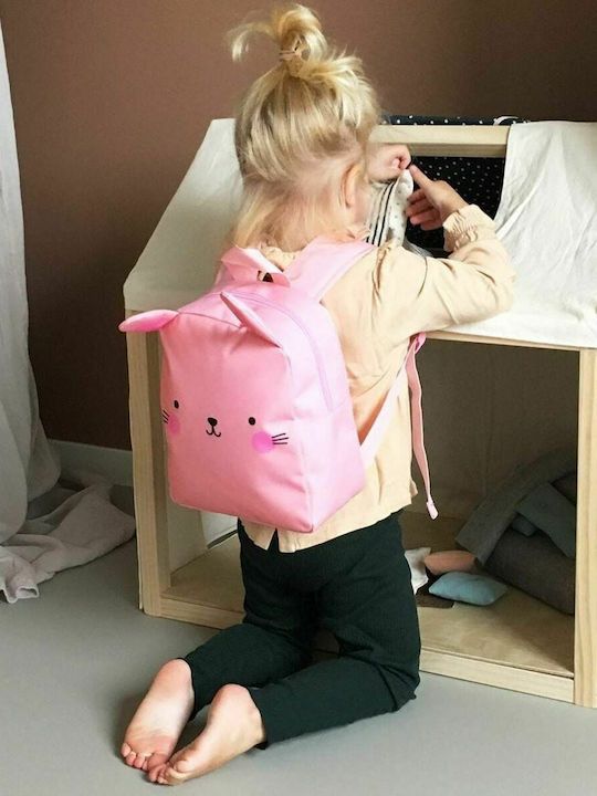 A Little Lovely Company Pink Bunny School Bag Backpack Kindergarten Pink 16Liters