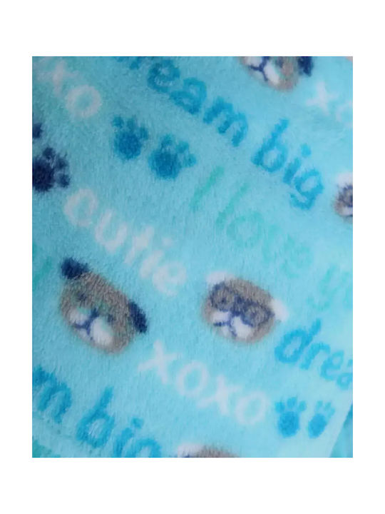 Pennie Samt Kinderdecke Dream Big Hellblaue 152x245cm