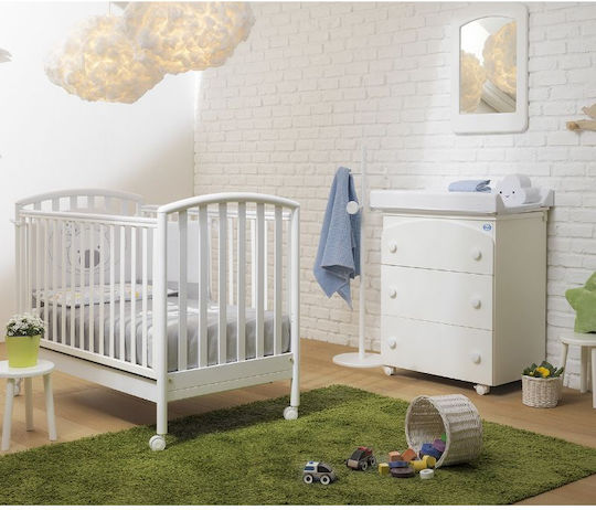Tris Baby Dresser with 3 Drawers White 76x45x90cm