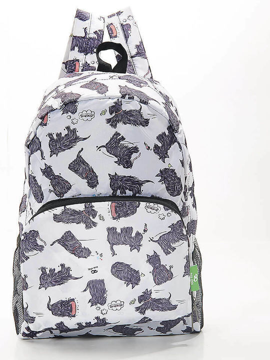 Eco Chic Foldable White Scatty Scotty School Bag Backpack Junior High-High School in White color