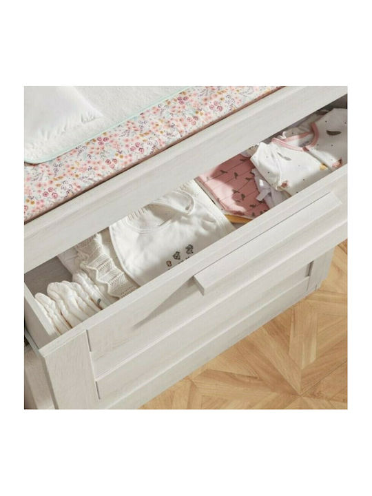Atlas Baby Dresser with 3 Drawers Nimbus White 89x52x95cm