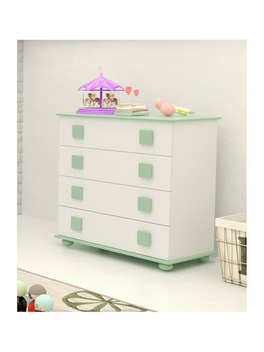 Jiovanni Baby Dresser with 4 Drawers White 82x44x89cm