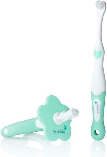 Brush Baby First Brush Teether Baby Toothbrush for 0m+ Mint