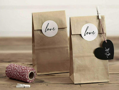 PartyDeco Paper Bag for Gift Brown 8x6x18cm. 6pcs