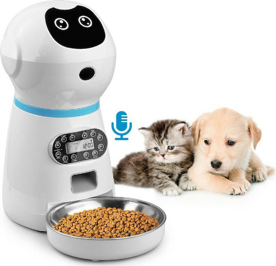 Pet Interest Robert Automatic Stainless Steel Feeder for Dog & Cat 3.5lt 30.5cm in White Color