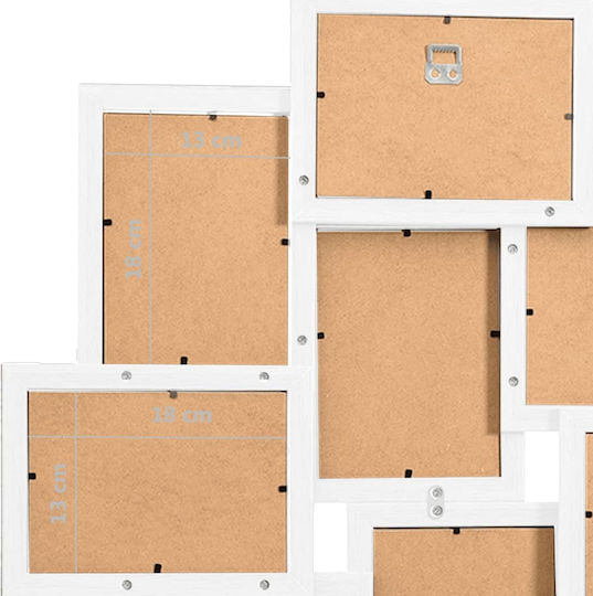 vidaXL Multi Wandmontage Hölzernes 10 Bilder Weiß