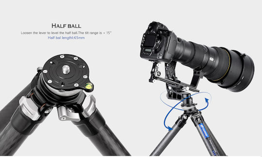 Leofoto Ranger LS-365C + PG-1 Τρίποδο - Μίνι με Gimbal Κεφαλή