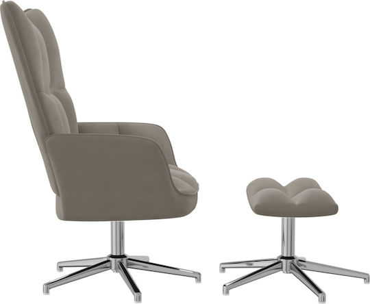 С поставка за крака Кадифен Light Grey 62x68x98см