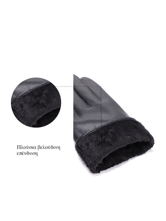 Women's Leather Touch Gloves Black