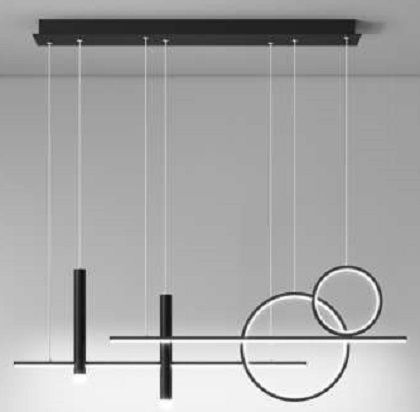 Atman Hängelampe Schwarz Schiene 100x83cm.