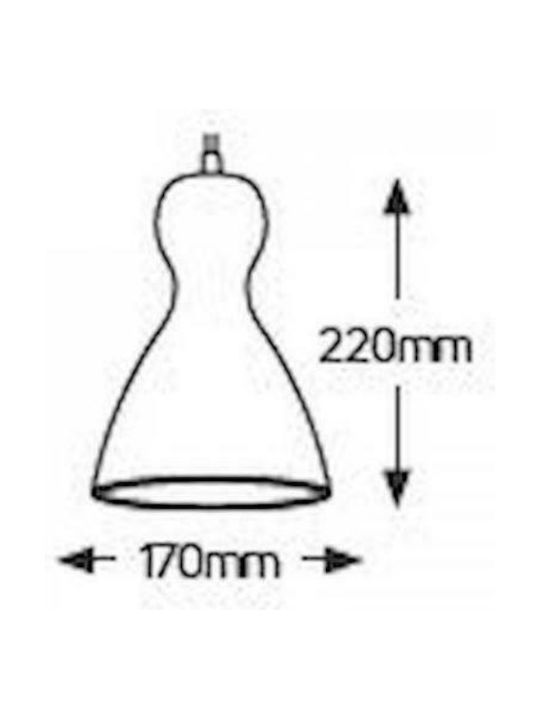 Geyer Gray Pendant Ceiling Light with E27 Socket 17x22cm