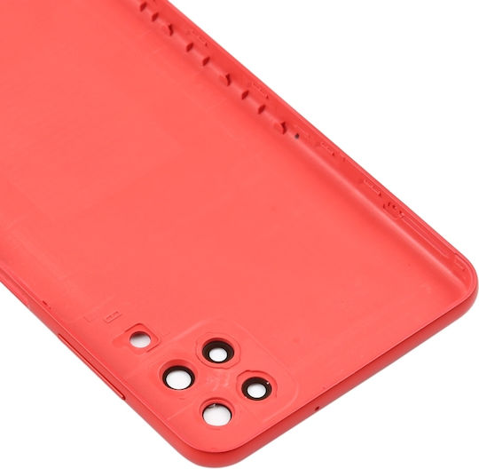 Battery Cover Battery Door Cover Back Camera Lens Bezel Red for Galaxy A12